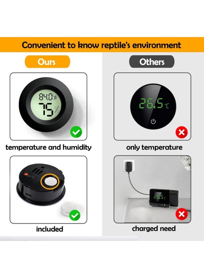 Meetion Reptile Tank Accessories, 2 PCS Reptile Thermometer and Humidity Gauge for Bearded Dragon, Jumping Spider, Leopard Gecko, Hermit Crab, Gecko, Ball Python, Lizard - Image 5